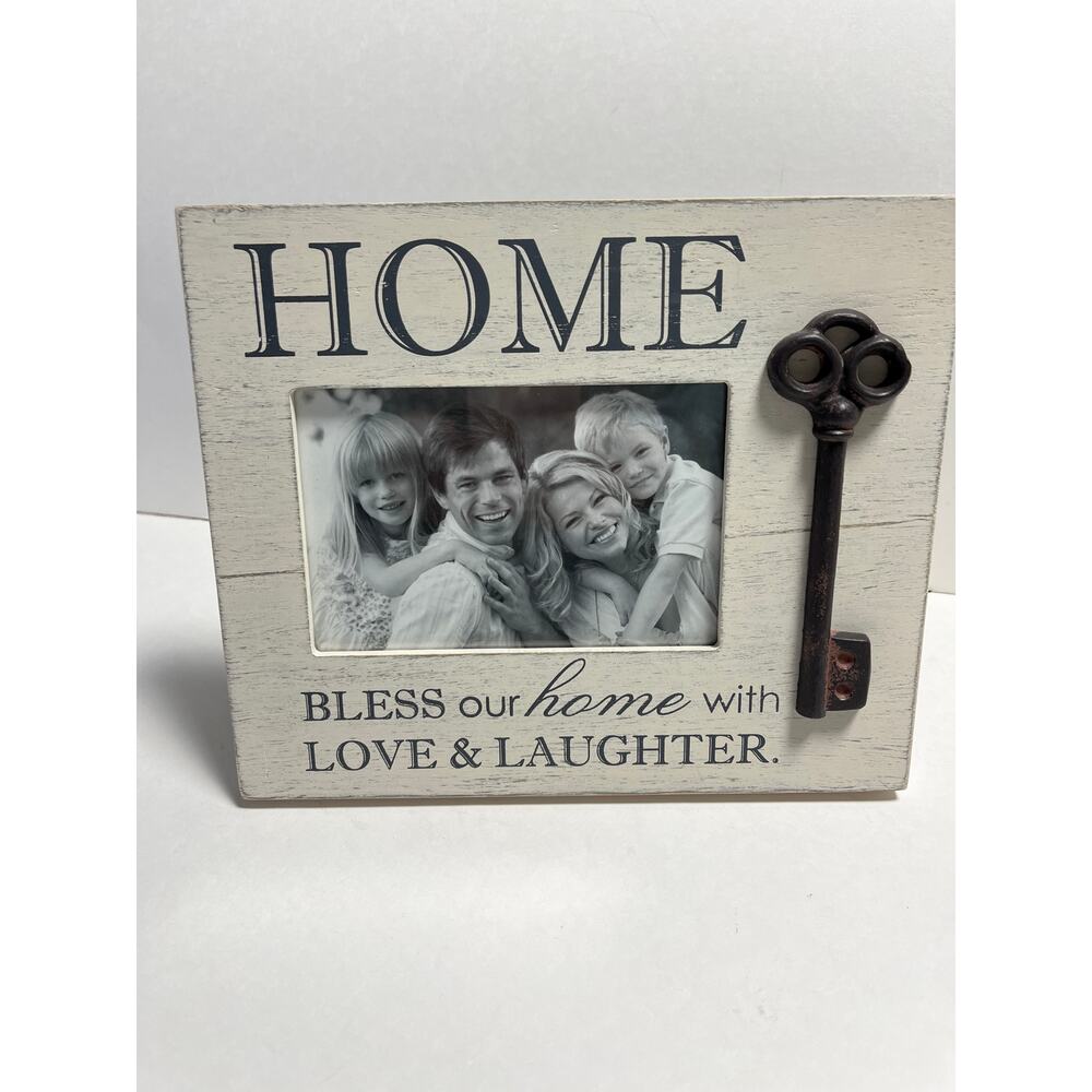 HOME “Bless our home with love and laughter” 4x6 pic Frame NEW‎ 9.5x8 inch frame